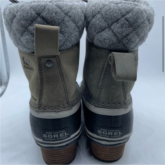 SOREL Slimpak II Women’s Ankle Boots Taupe Grey Suede Black 7.5 Waterproof - Picture 3 of 9